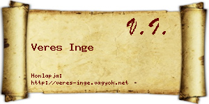 Veres Inge névjegykártya