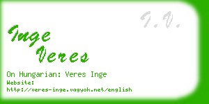 inge veres business card